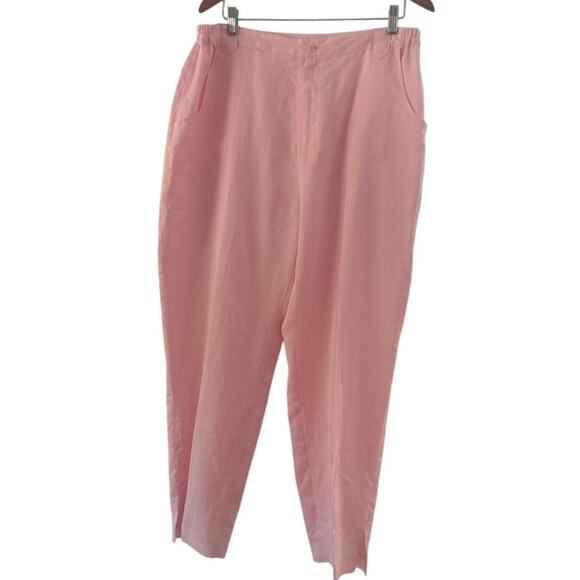 JMP pink Linen Pants Womens size 1X 100% Linen - Picture 1 of 8
